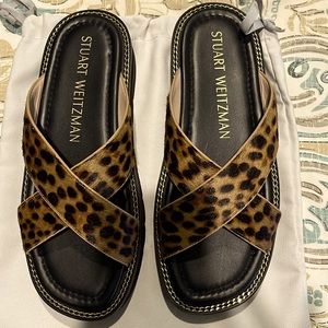 Stuart Weitzman animal print sandals worn once EU 38